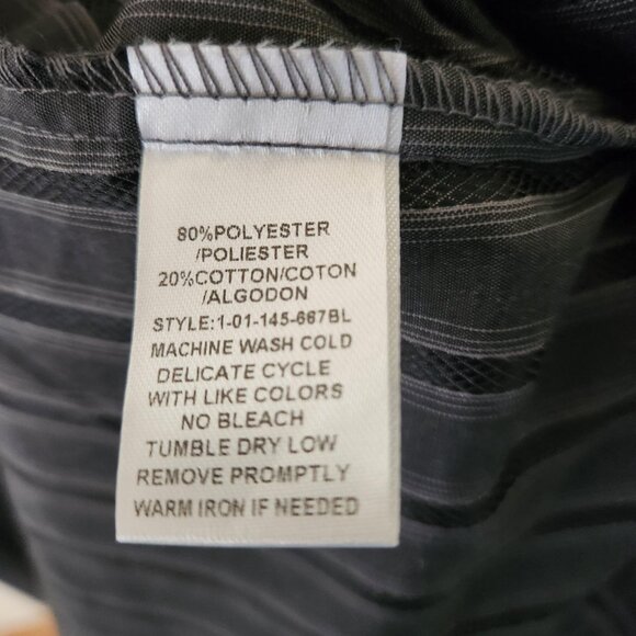 Roper Men’s XL Western Snap Shirt Black Gray Stripe - Picture 4 of 7